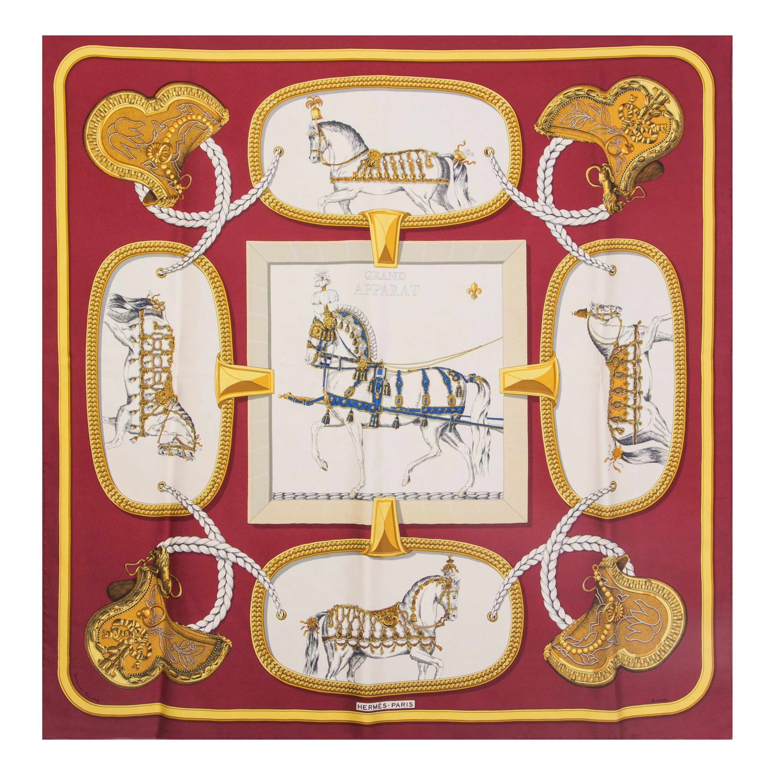Hermès Grand Apparat 90cm Silk Twill Scarf