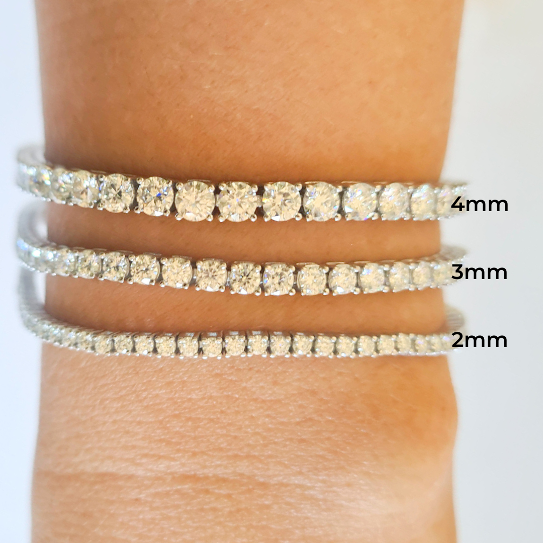 Imoloeta D Color VVS1 Moissanite Tennis Bracelet 3mm