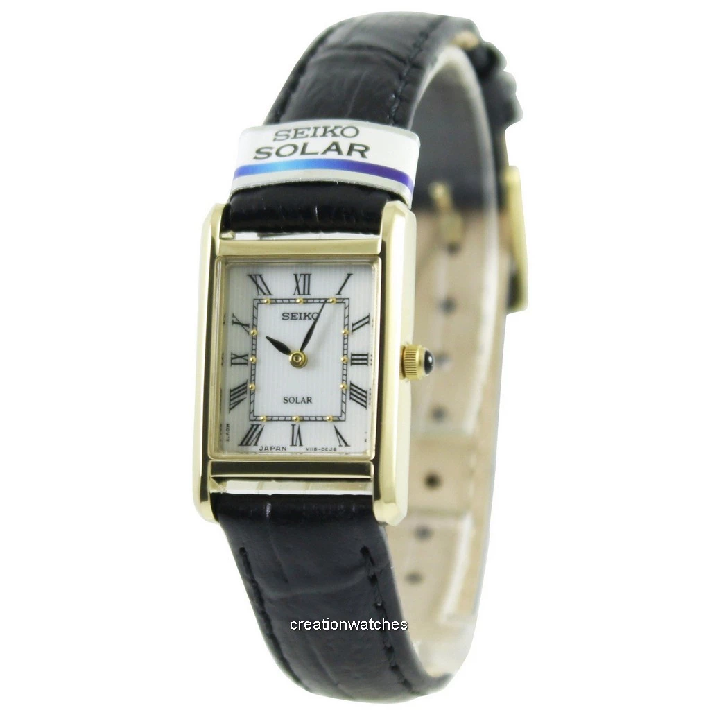 Seiko SUP250 Solar Powered Petite Rectangle Watch