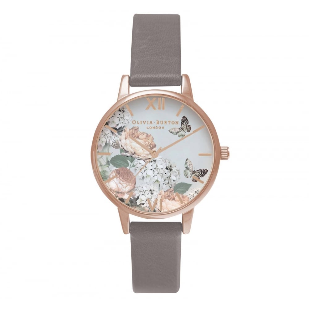 Olivia Burton London Midi Dial Vintage Floral Leather Watch
