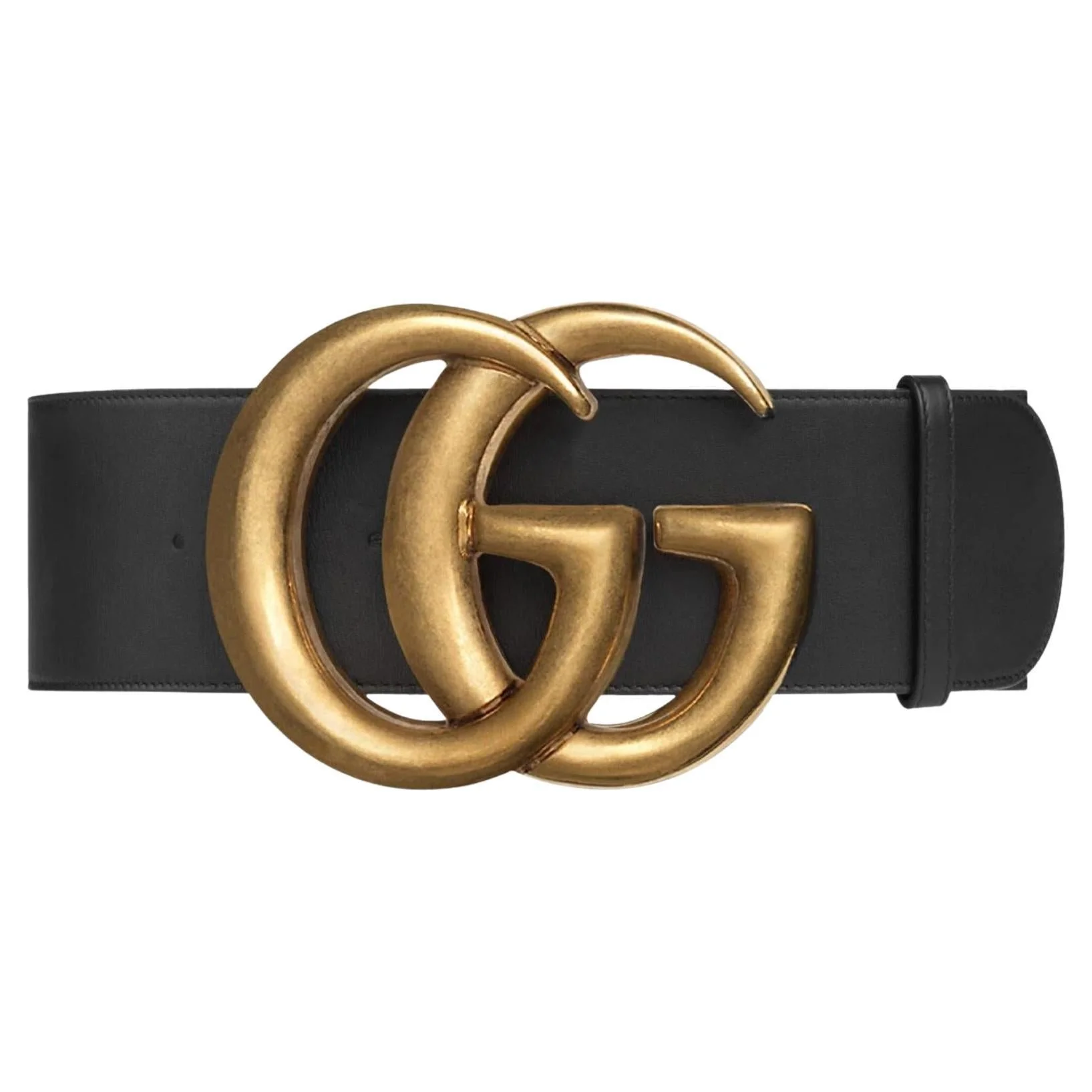 Gucci GG Marmont Reversible Leather Belt with Shiny Gold Buckle