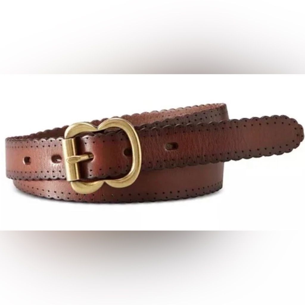 Fossil Fiona Genuine Leather Jean Belt with Oval Buckle