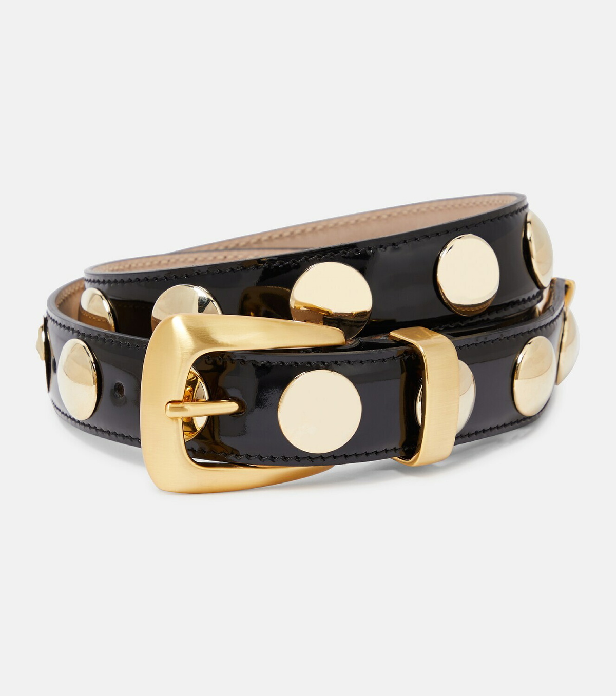 Khaite The Benny Suede & Leather Western Belt