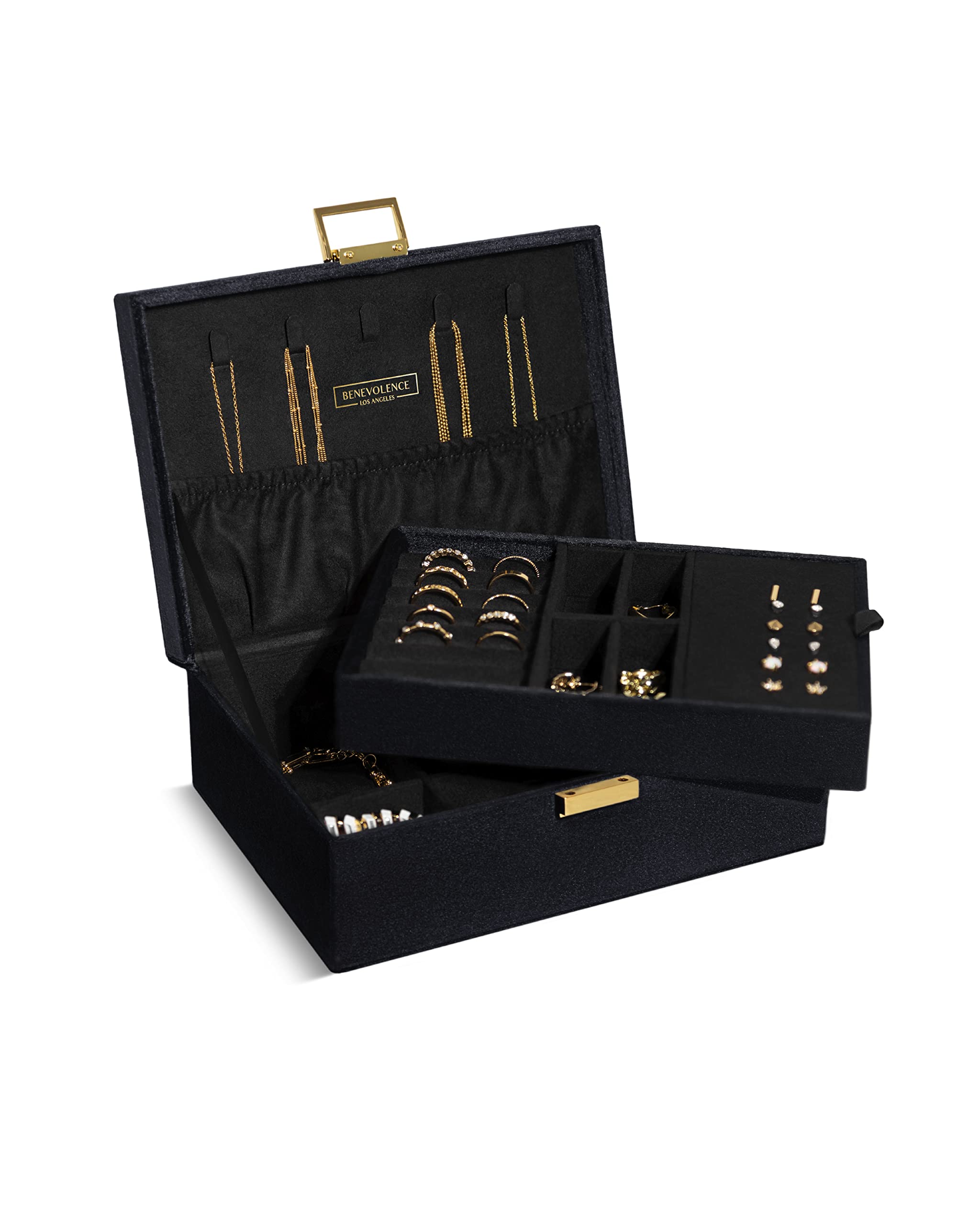 Benevolence LA Velvet Travel Jewelry Box Organizer