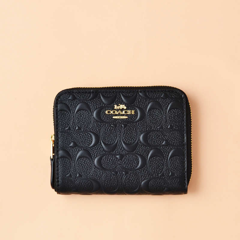 Coach Small Zip-Around Leather Wallet with RFID Security