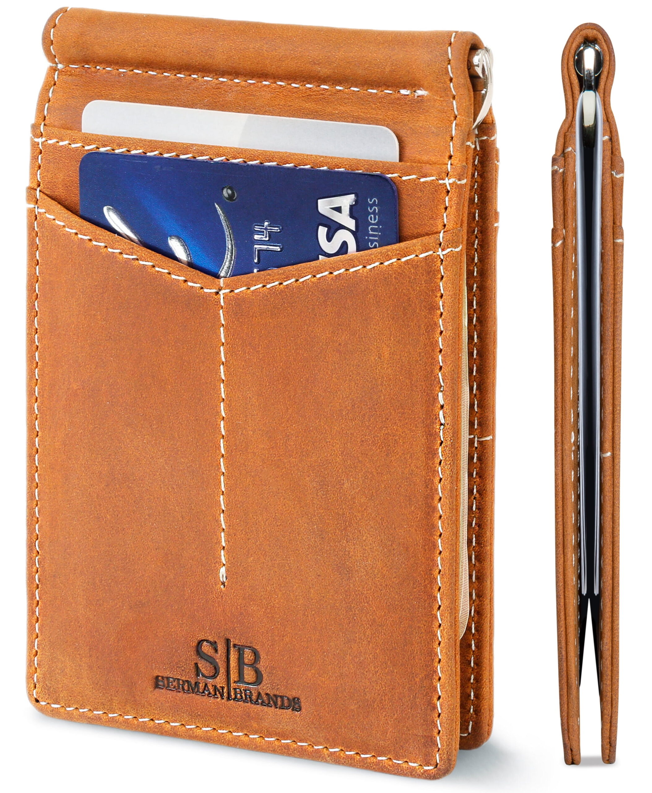 Serman Brands Slim RFID Bifold Front Pocket Wallet