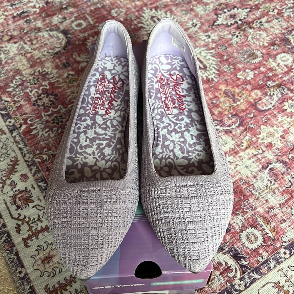 Skechers Cleo Point Knit Memory Foam Skimmer Flat
