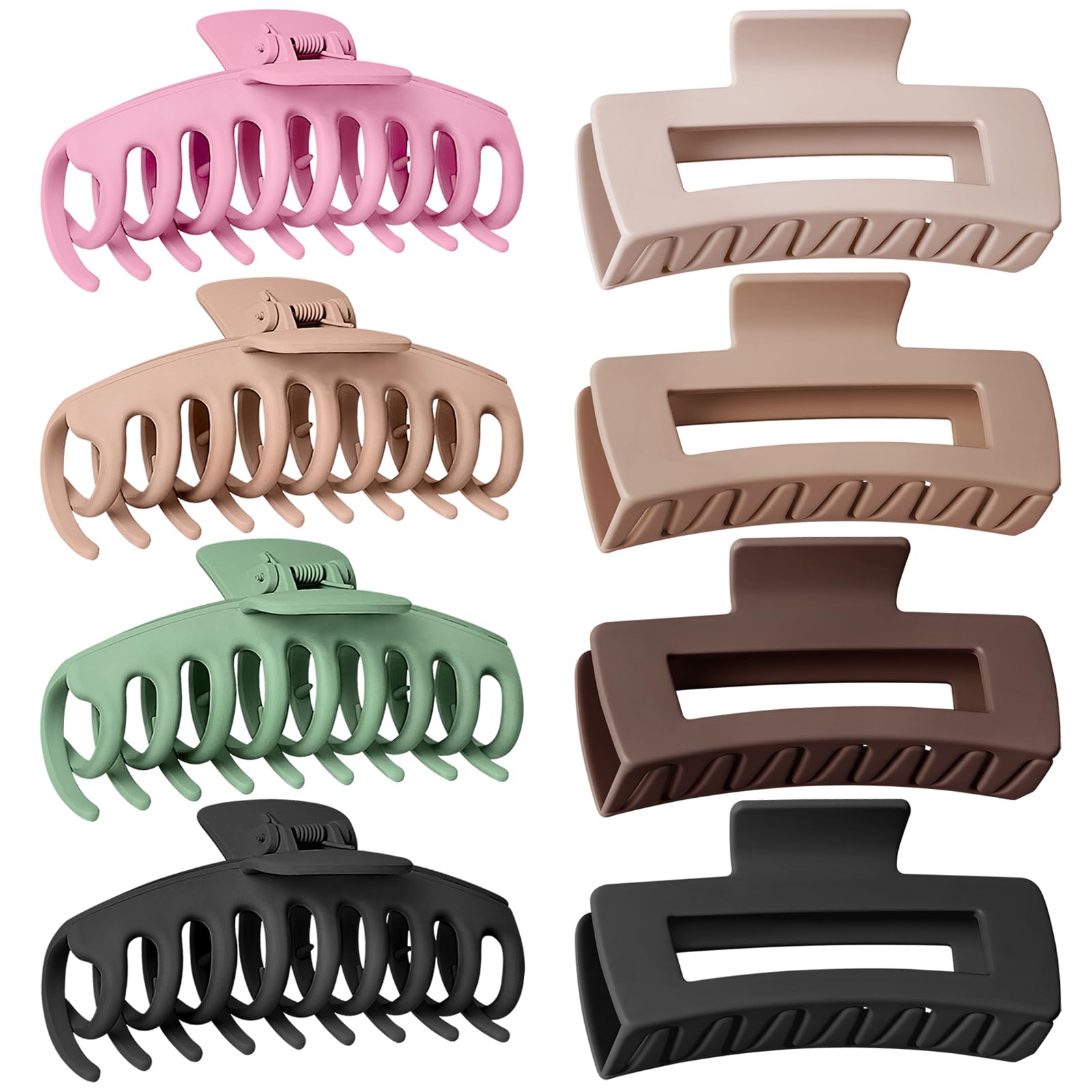 TOCESS Big Matte Claw Clips 4.3 Inch for Thick Hair