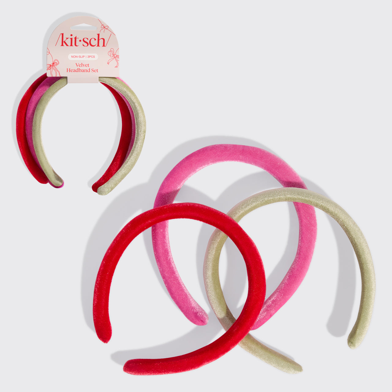 Kitsch Classic Padded Velvet Headband in Noir