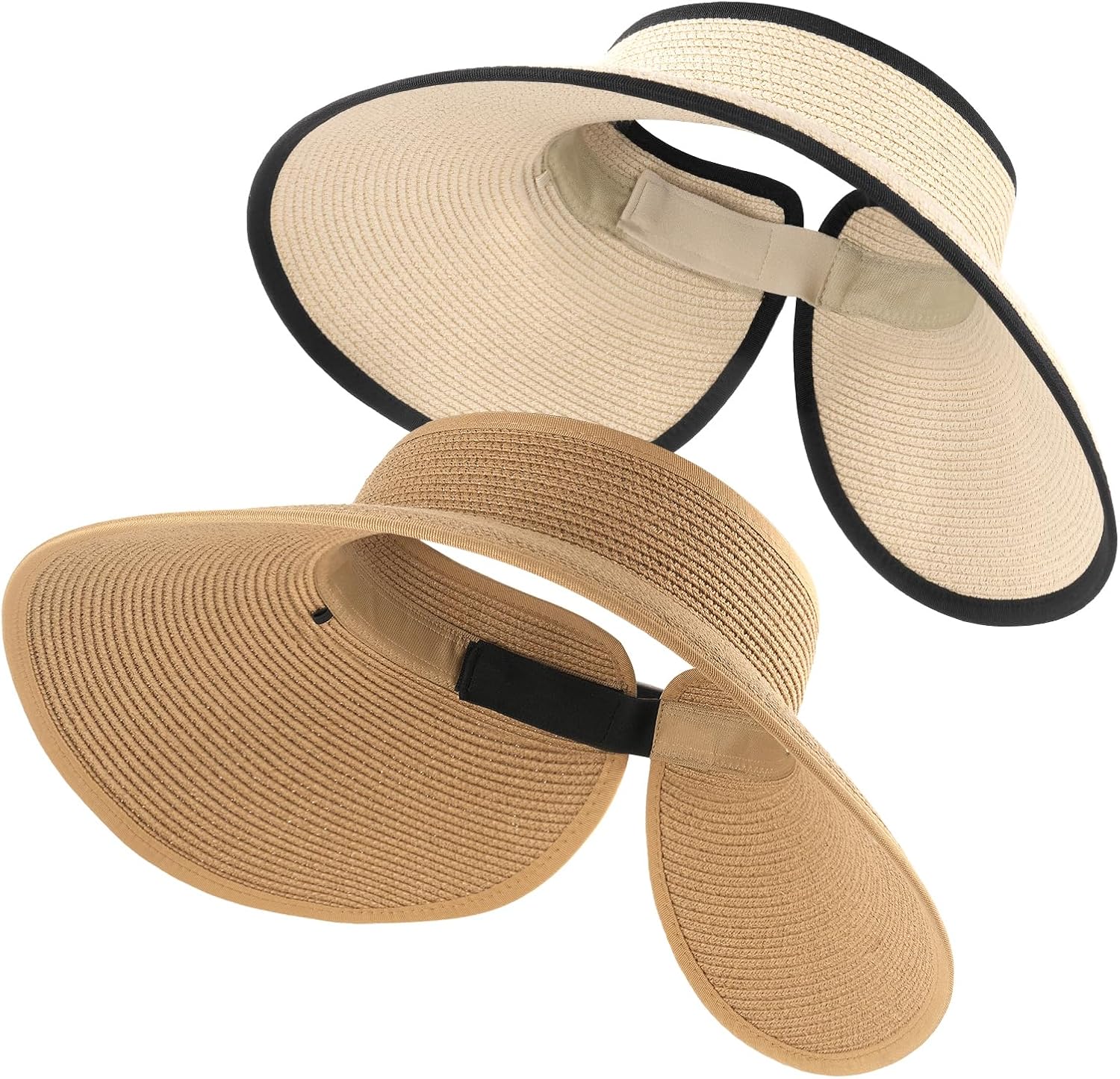 Echife Women's Large Brim Open Top Straw Sun Visor