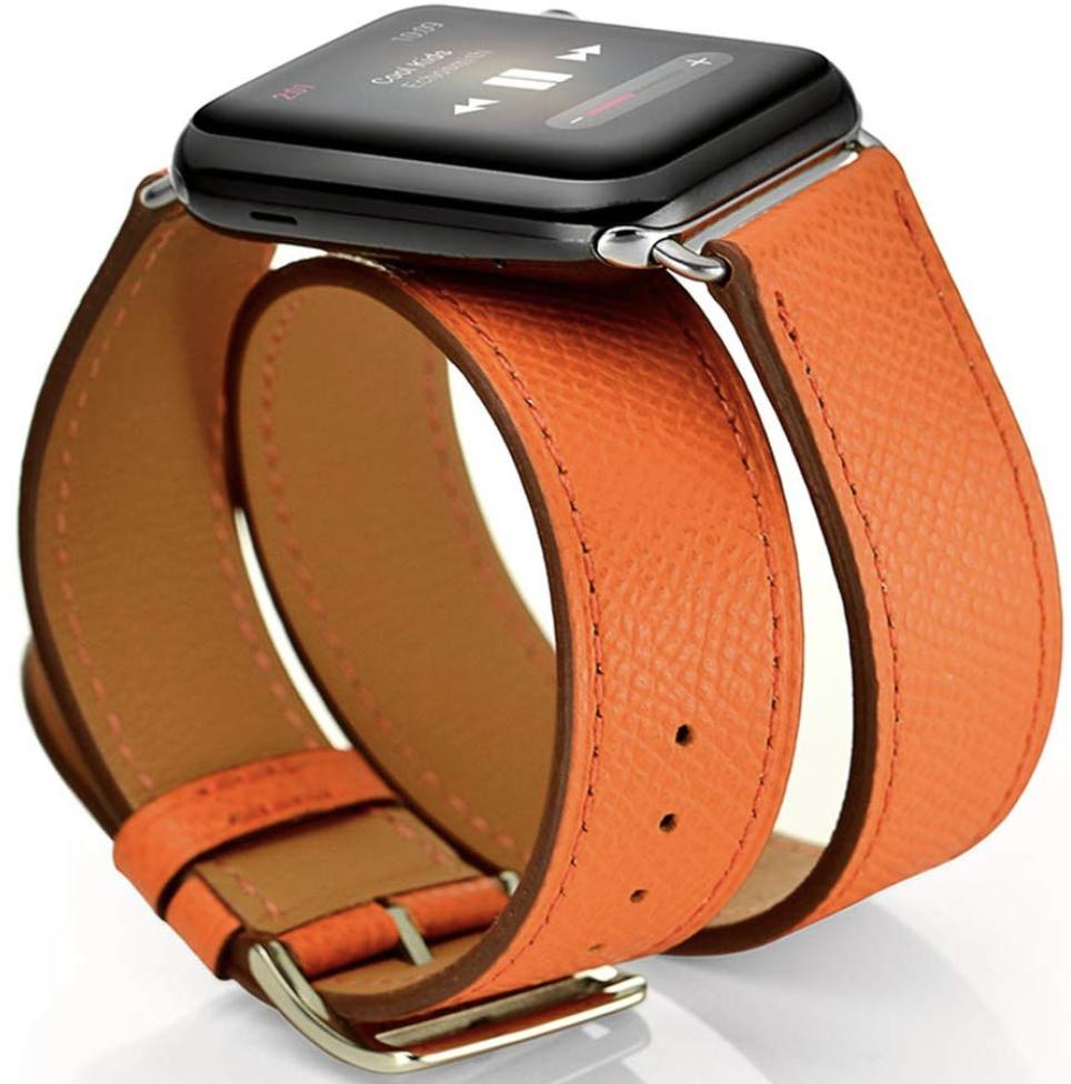Hermès Double Tour Swift Leather Apple Watch Band