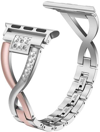 Wearlizer Metal Rhinestone X-Link Jewelry Watch Band