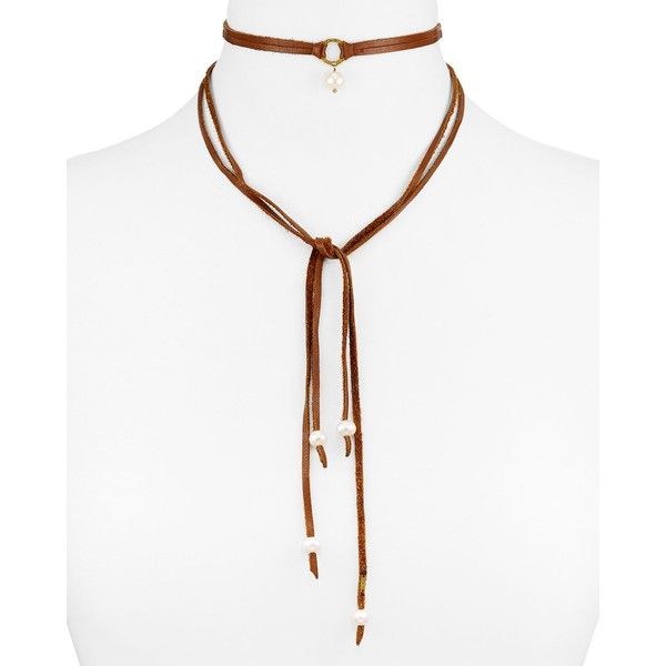 Chan Luu Freshwater Rice Pearl Choker on Knotted Cord