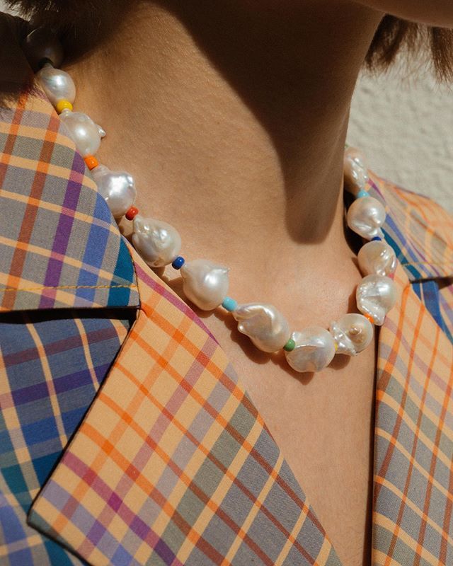 Eliou Senna Baroque Pearl & Glass Bead Choker