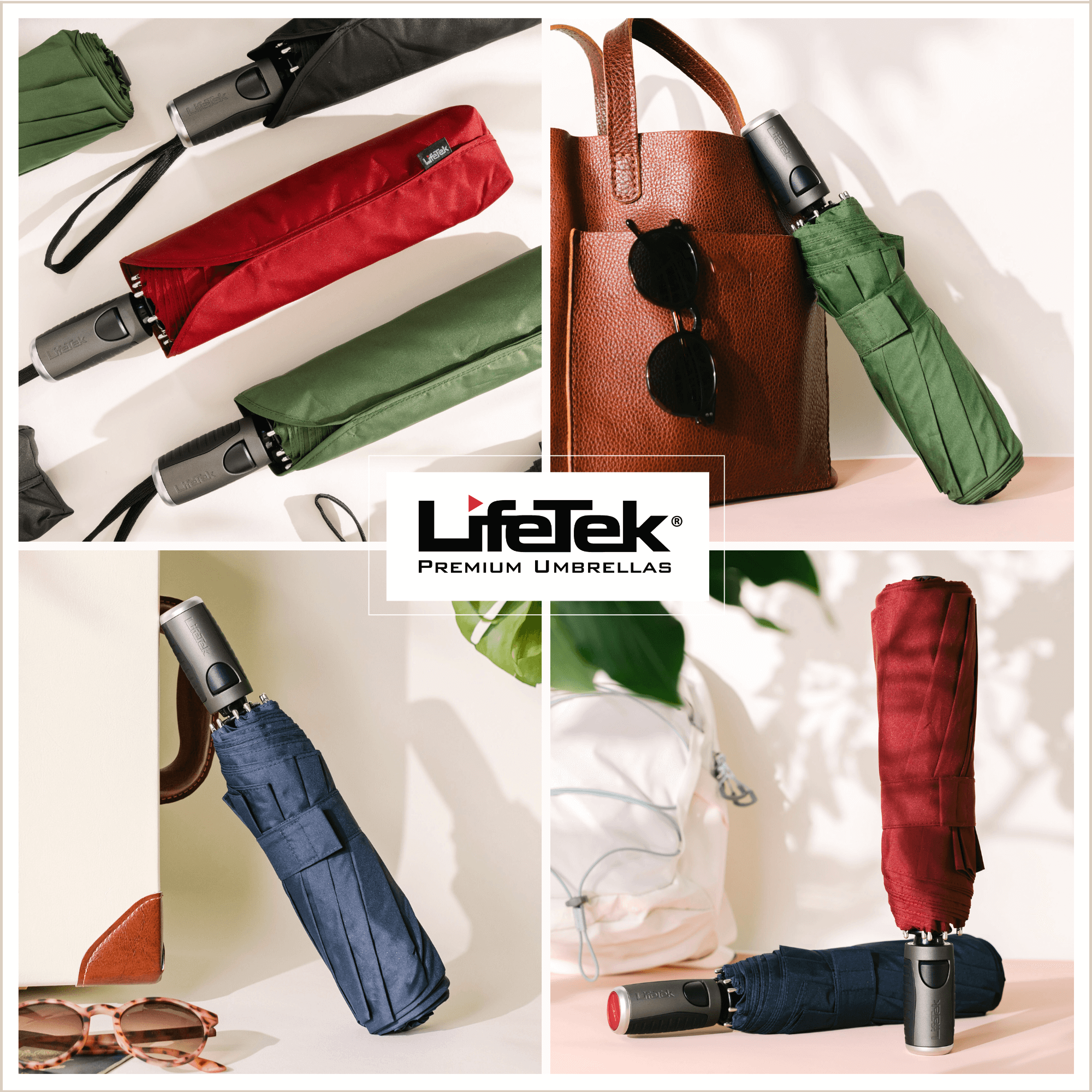 LifeTek New Yorker 54-Inch Automatic Compact Sun Umbrella