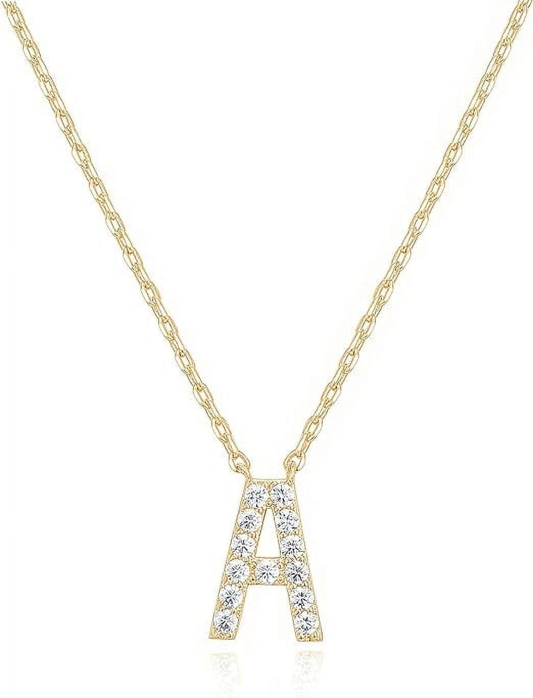 PAVOI 14K Gold Plated Dainty Initial Choker Necklace
