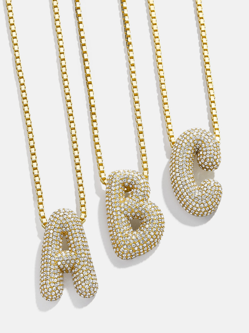 BaubleBar Mini Custom Initial Bubble Pendant Necklace