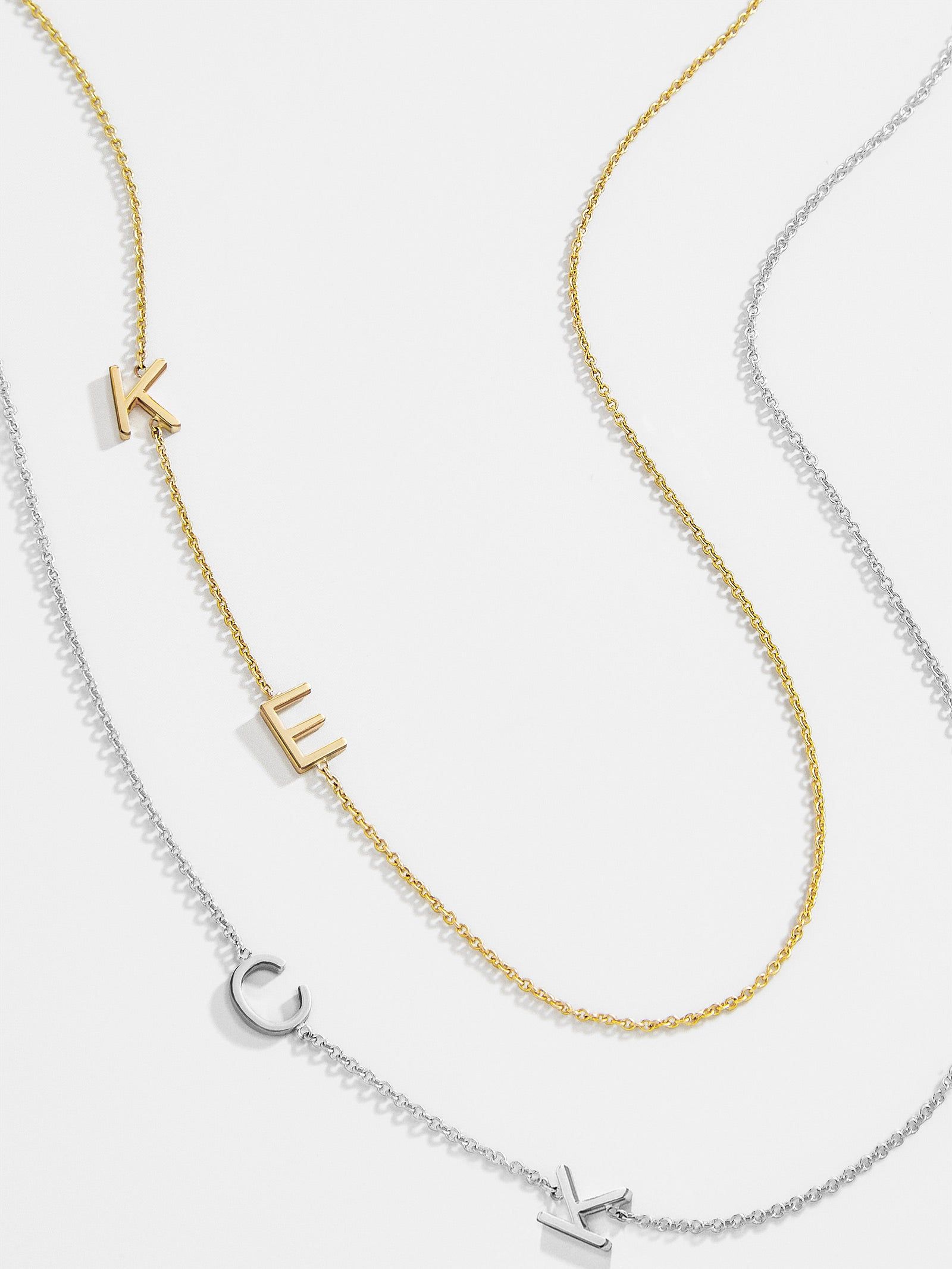 Maya Brenner 14K Gold Asymmetrical Initial Necklace