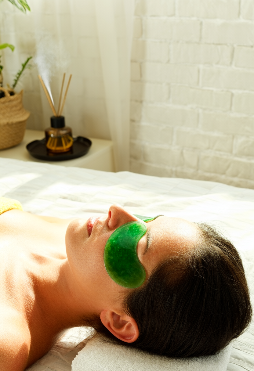 Thư giãn đôi mắt với mặt nạ ngọc bích ướp lạnh giải tỏa căng thẳng thị giác