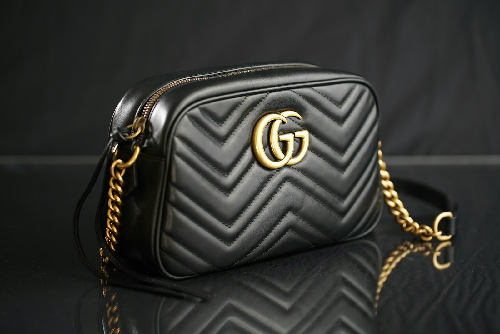 Close-up of luxury minimalist handbag lock and hardware